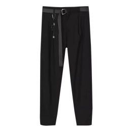 Customized autumn and winter trend dark Hong Kong style trousers design men's belt accessories decorative casual trousers versatile solid color trousers men's cropped trousers trendy men's casual trousers SKSP070 Customized autumn and winter trend dark Hong Kong style trousers design men's belt accessories decorative casual trousers versatile solid color trousers men's cropped trousers trendy men's casual trousers SKSP070